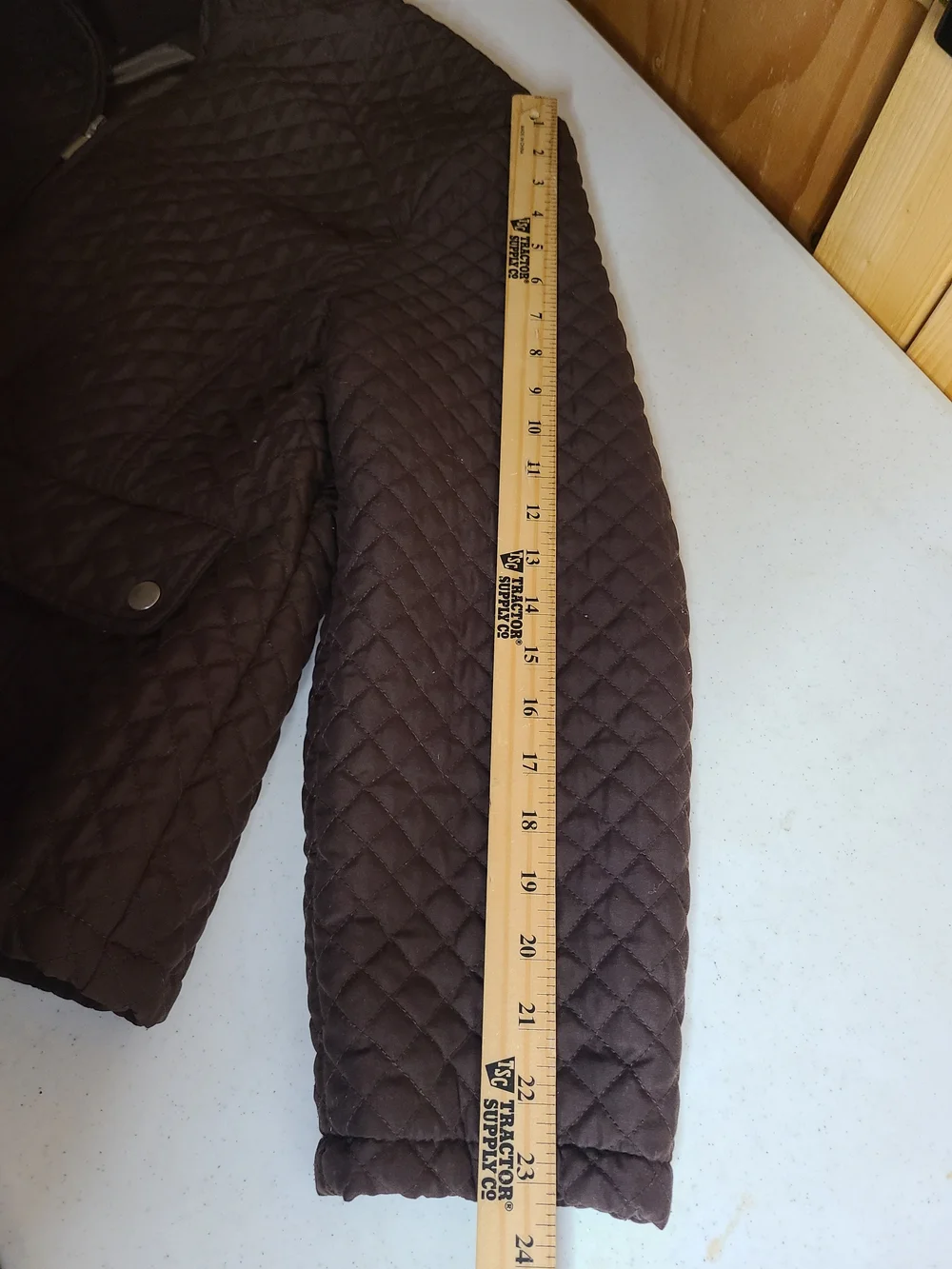 Jane Ashley Brown Quilted Full Zip Jacket Plus Size XL Lightweight Puffer